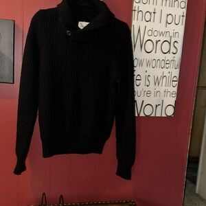 Abercrombie & Fitch Black Men's Shawl Collar Knit Sweater